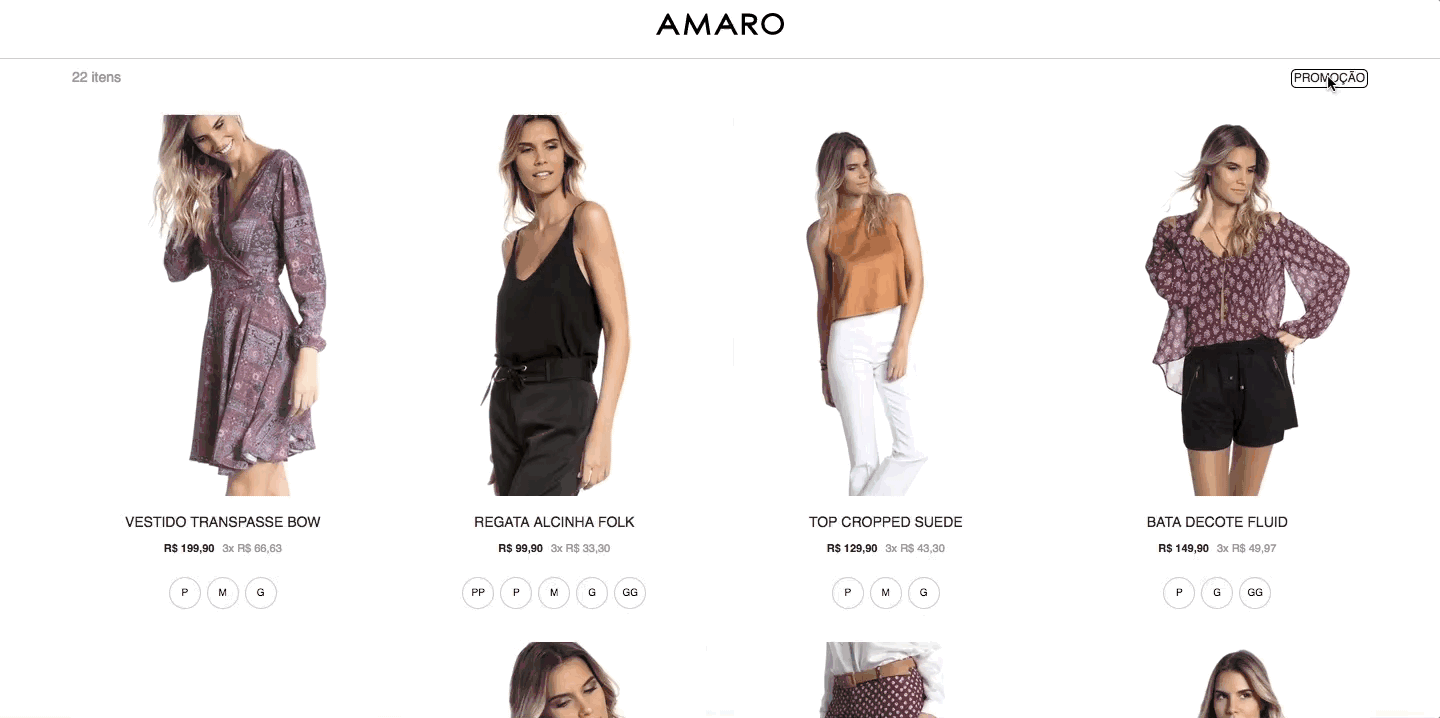 Filtro de produtos