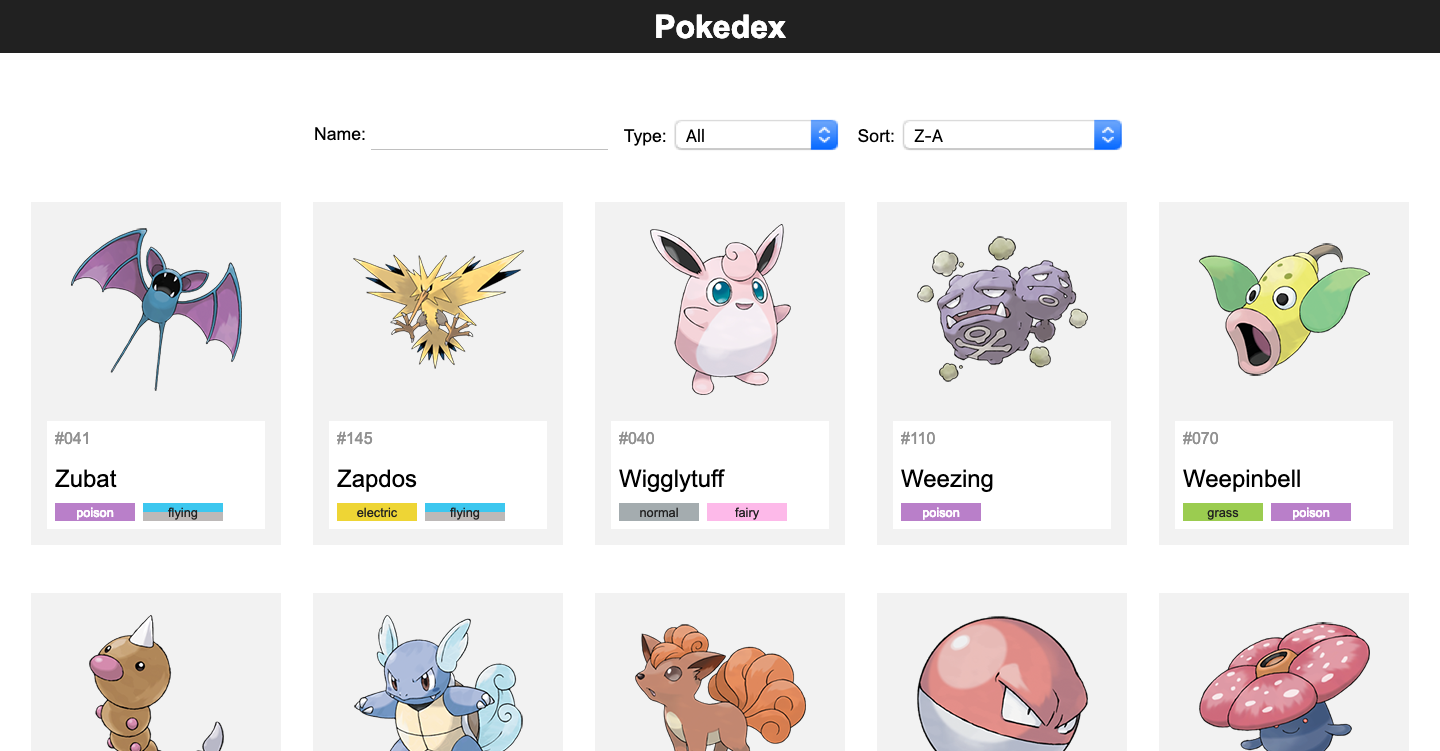 Pokedex Challenge  Javascript Exercises