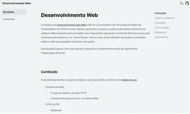 Disciplina de DW