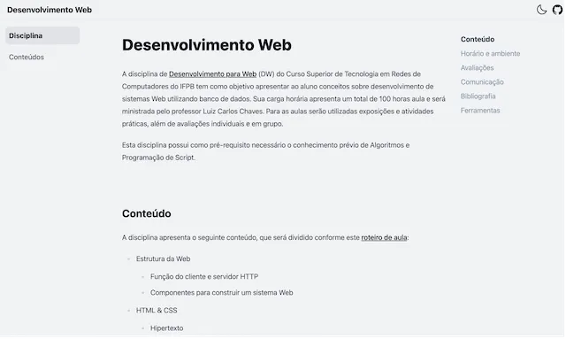 Disciplina de DW