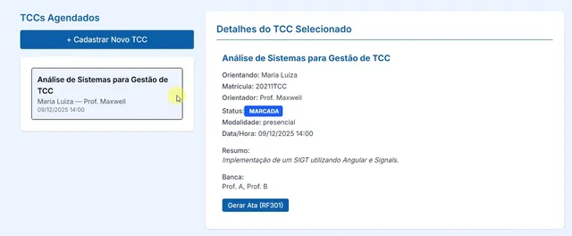 SIGT - Sistema Gerenciador de TCC